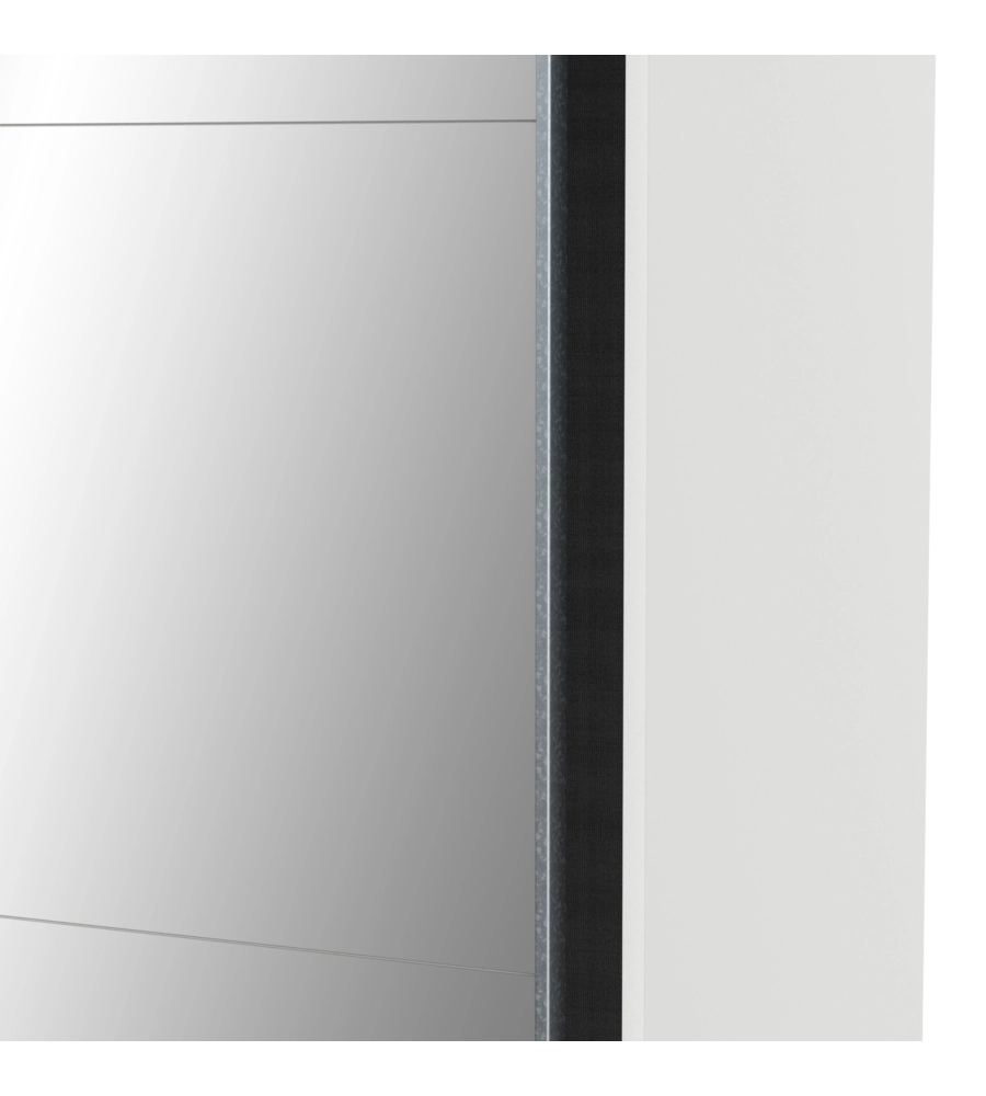 ARMADIO "GHOST" BIANCO CON ANTE SCORREVOLI E SPECCHIO, 194X59X203 CM